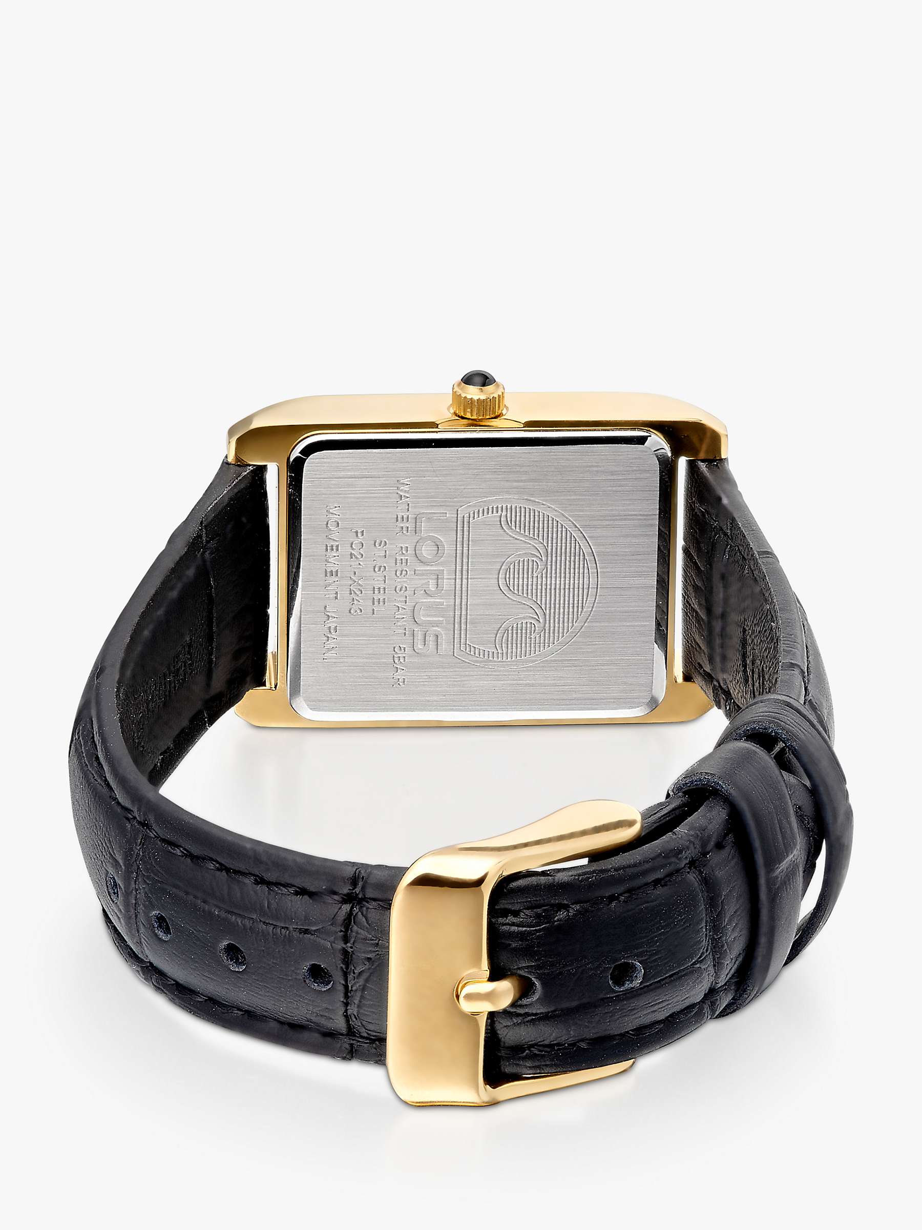 Buy Lorus Women's Rectangular Dial Leather Strap Watch Online at johnlewis.com