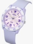 Lorus Kids' Sunray Dial PU Strap Watch, Light Purple