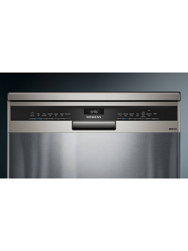 Buy Siemens iQ300 SN23Hi00KG Freestanding Dishwasher, Silver Inox Online at johnlewis.com