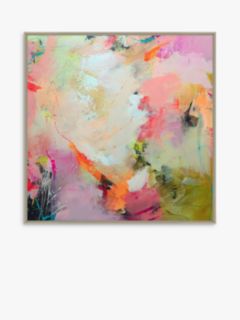 Natasha Barnes - 'Cherry Blossom' Abstract Framed Canvas Print, 104 x 104cm, Pink/Multi