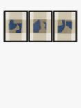 John Lewis Cartissi Studio 'Blowing' Framed Print, Set of 3, 42 x 32cm, Blue