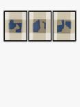 Cartissi Studio - 'Blowing' Framed Print, Set of 3, 42 x 32cm, Blue