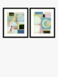 Cartissi Studio - 'City Gridlock' Framed Print & Mount, Set of 2, 63.5 x 53.5cm, Blue