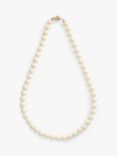 Eclectica Pre-Loved Single Row Faux Pearl Necklace, Cream/Gold