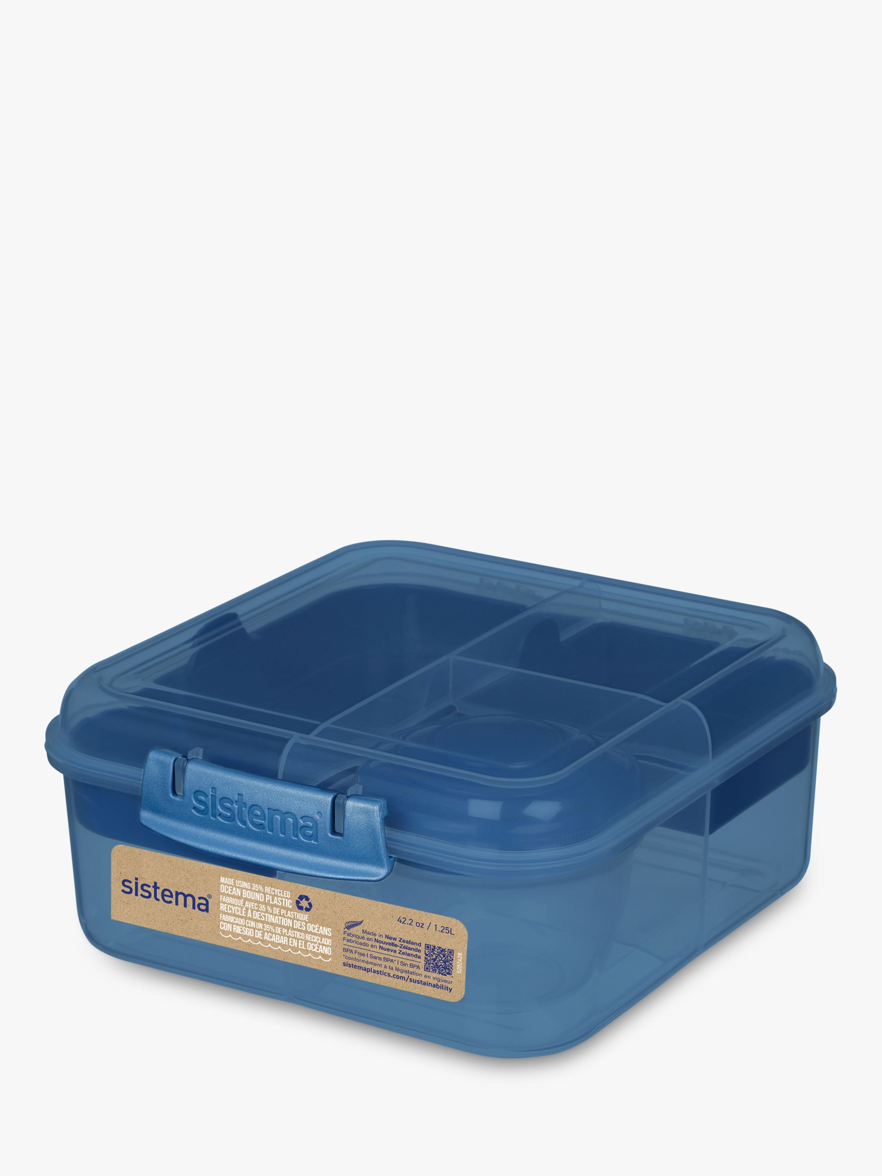 Sistema 37.8oz Plastic Bento Ribbon Food Storage Box Green