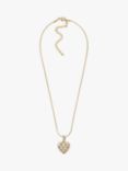 Eclectica Vintage Cubic Zirconia Grid Heart Pendant Necklace, Gold