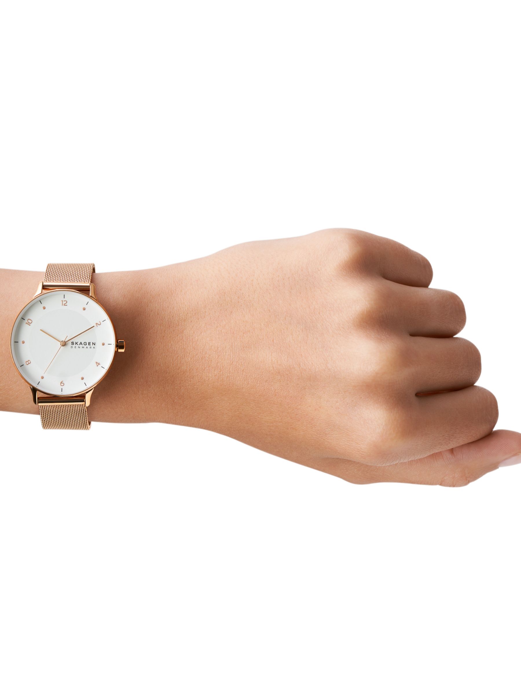 Buy Skagen Women's Riis Three Hand Movement Mesh Strap Watch Online at johnlewis.com