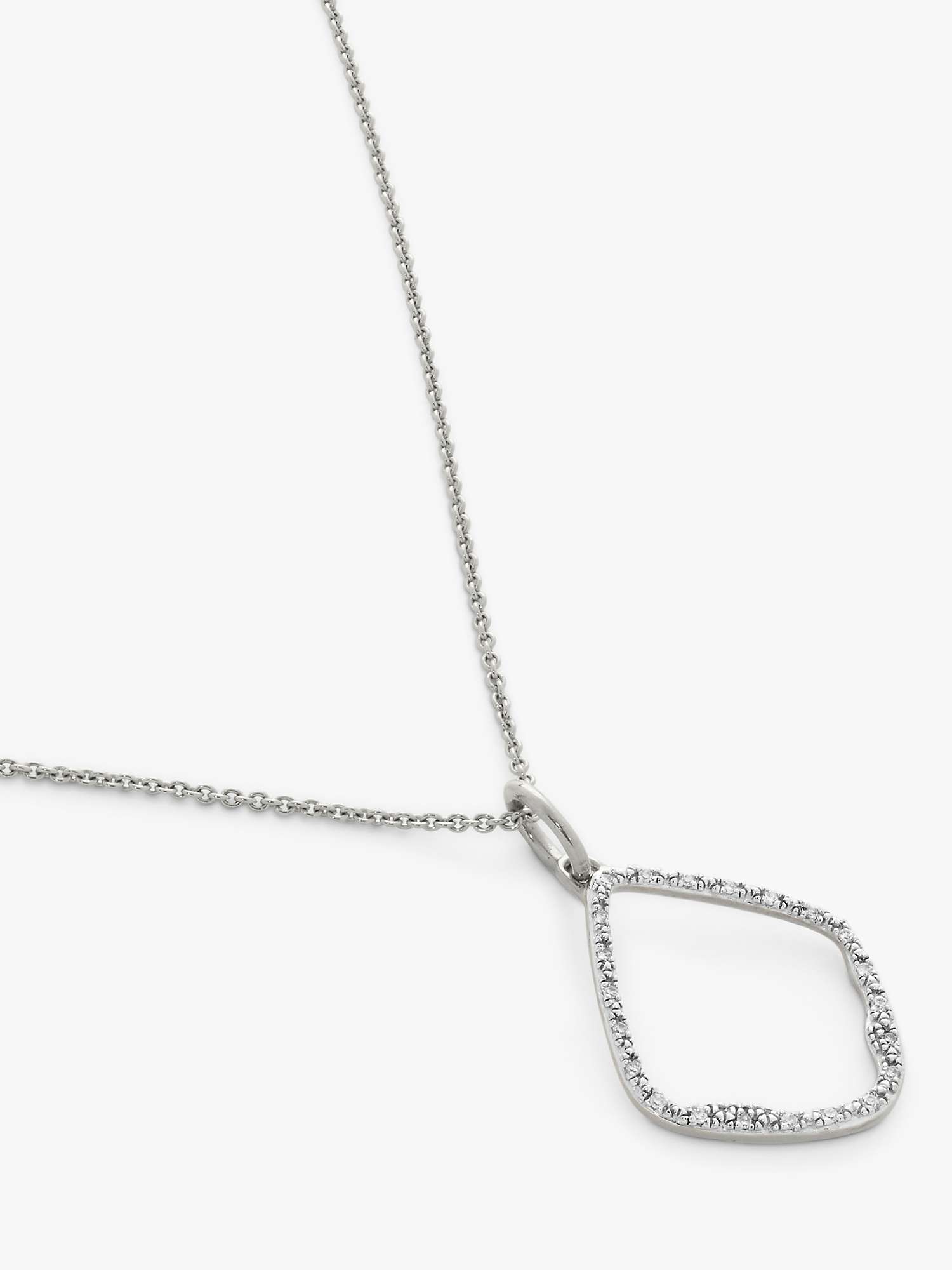 Buy Monica Vinader Diamond Pendant Necklace, Silver Online at johnlewis.com