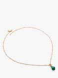 Monica Vinader Onyx Beaded Chain Necklace, Gold/Green