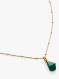 Monica Vinader Onyx Beaded Chain Necklace, Gold/Green