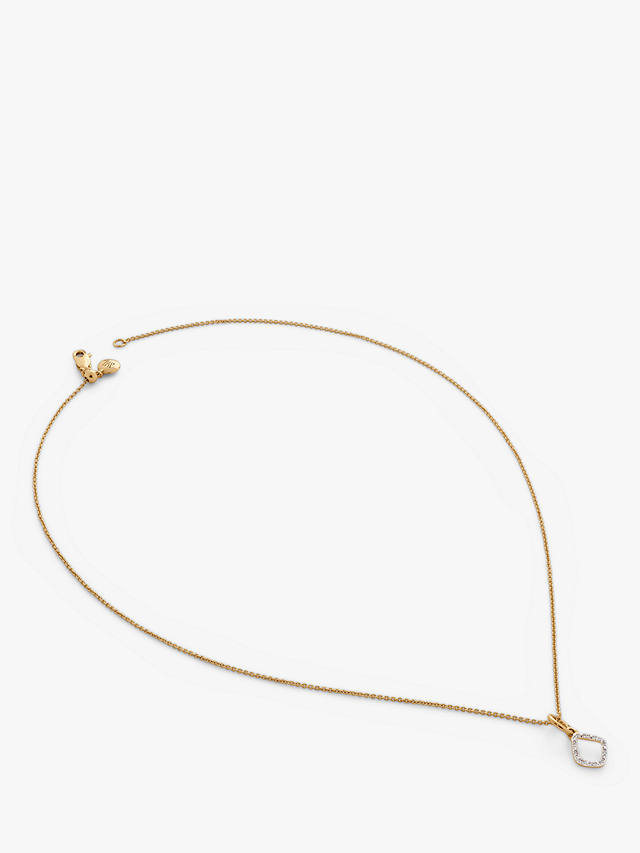 Monica Vinader Riva Mini Kite Diamond Necklace, Gold