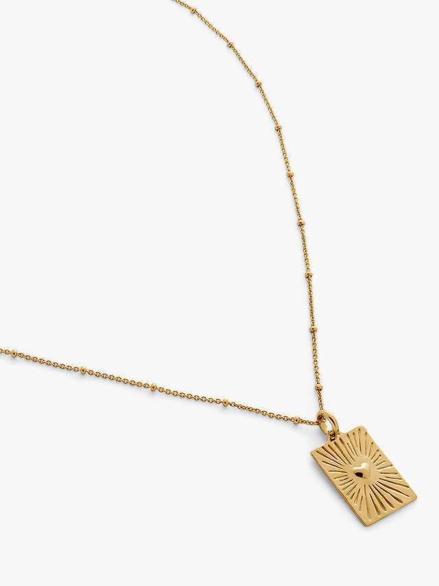 Monica Vinader Talisman Heart Pendant Necklace, Gold at John Lewis ...