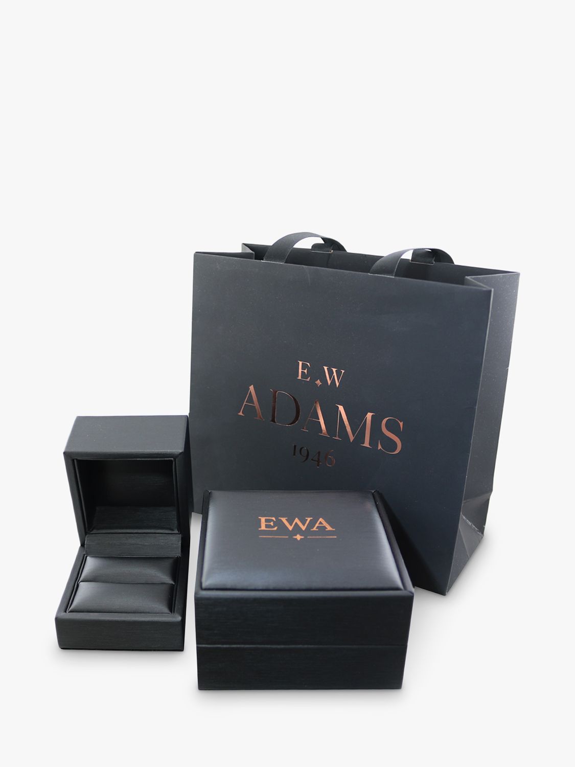 Buy E.W Adams 9ct White Gold Solitaire Topaz Pendant Necklace & Stud Earring Jewellery Set Online at johnlewis.com