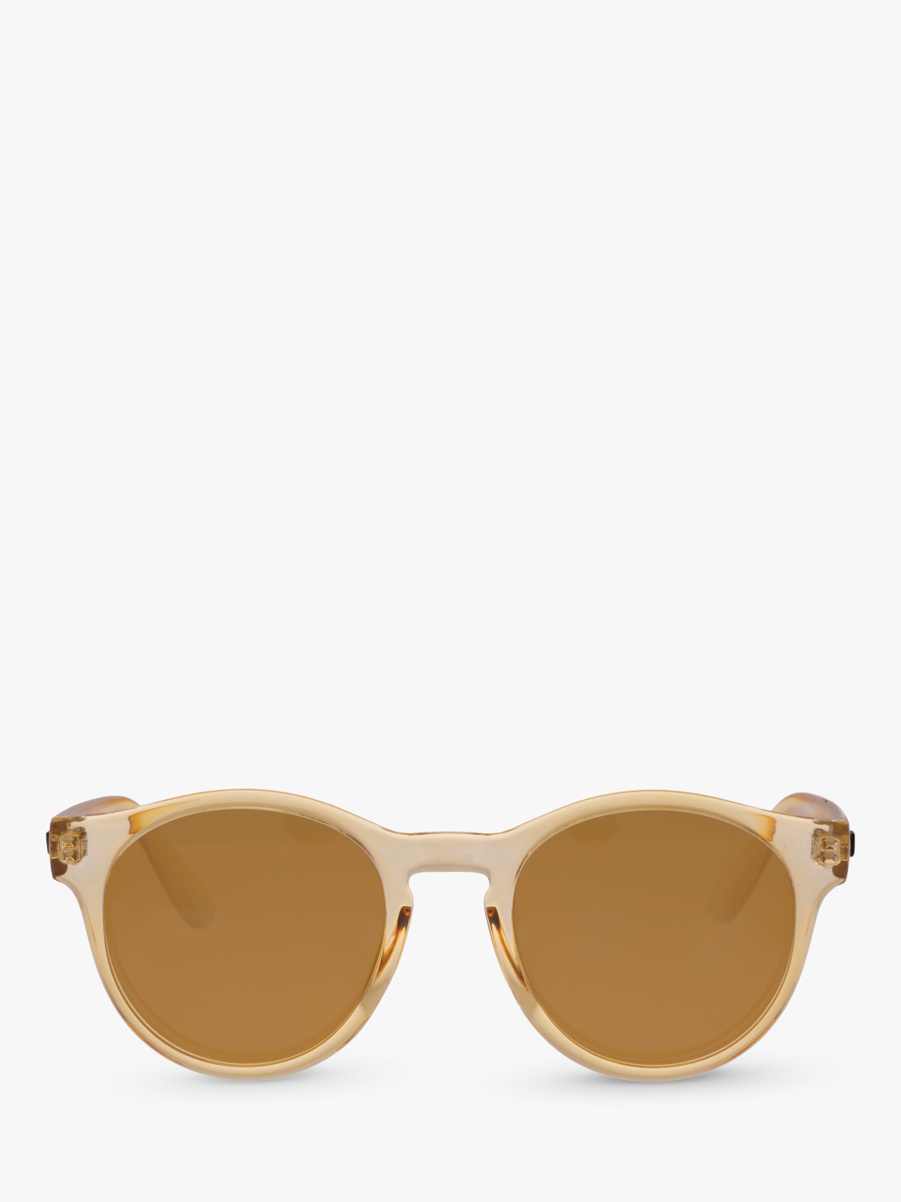 Buy Le Specs L5000173 Hey Macarena Polarised Round Sunglasses, Clear Brown/Tan Online at johnlewis.com