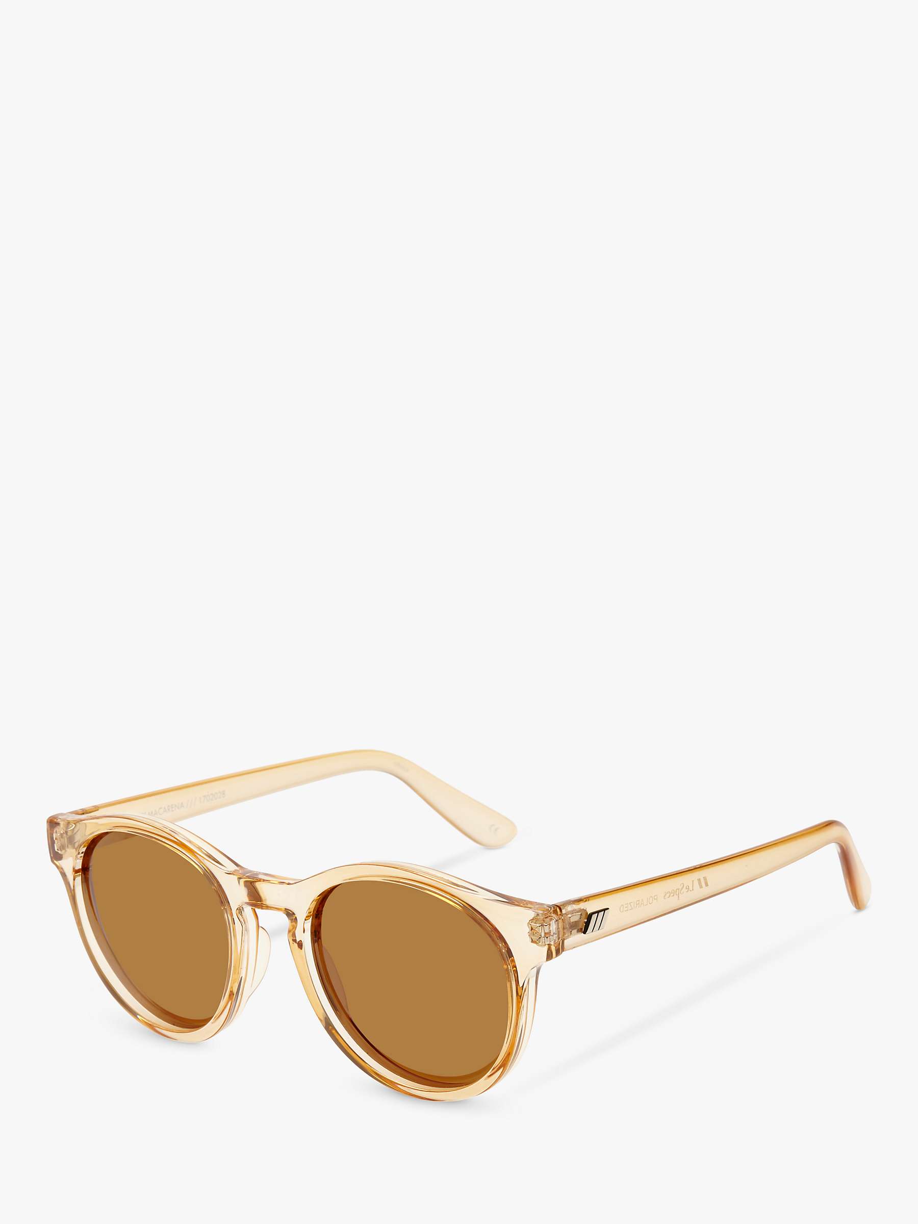 Buy Le Specs L5000173 Hey Macarena Polarised Round Sunglasses, Clear Brown/Tan Online at johnlewis.com