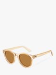 Le Specs L5000173 Hey Macarena Polarised Round Sunglasses, Clear Brown/Tan