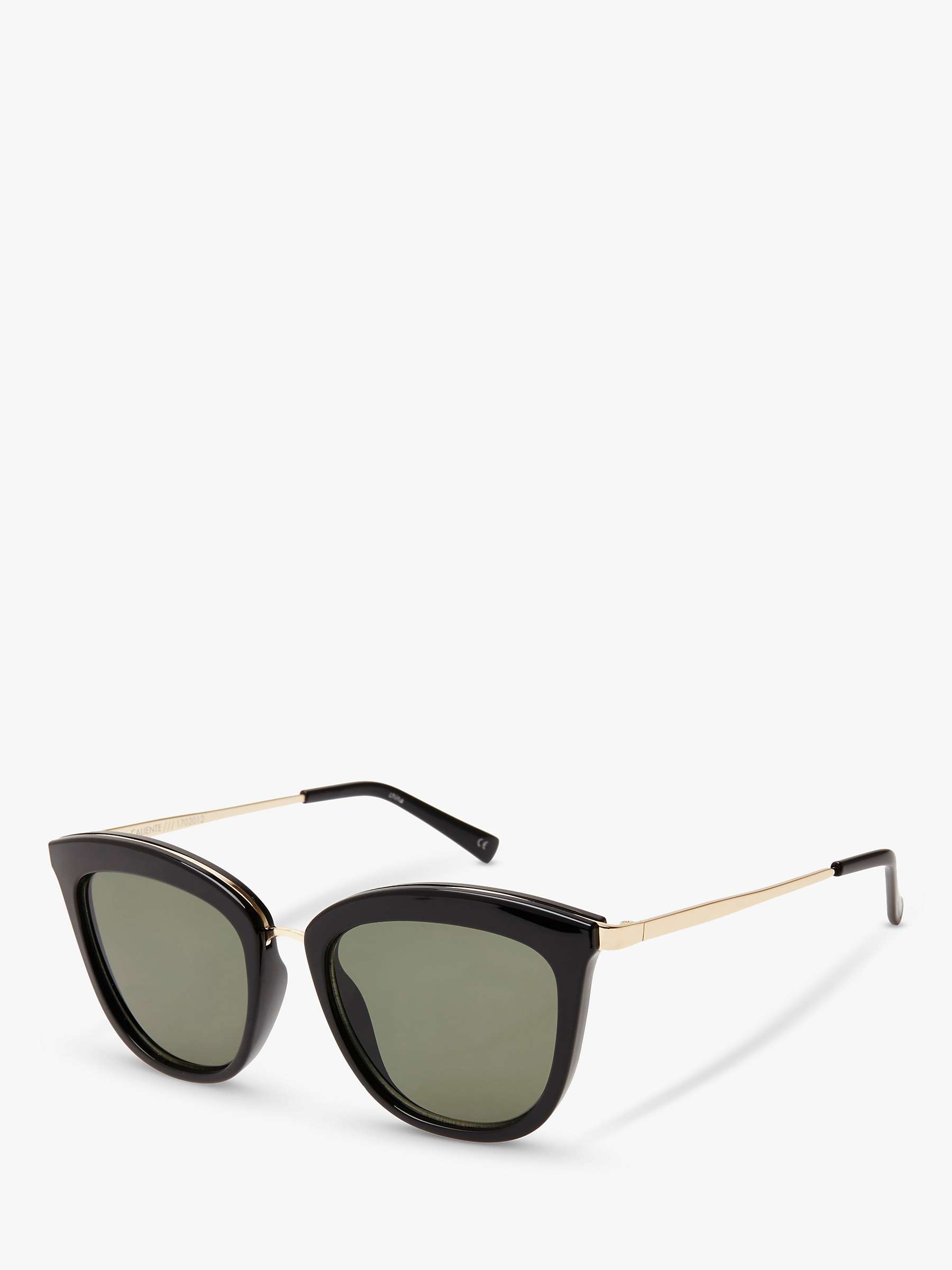 Buy Le Specs Women's Caliente Cat's Eye Sunglasses, Black Gold Online at johnlewis.com