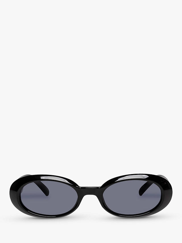 Le Specs L5000187 Women's Work It Oval Sunglasses, Black/Grey at John ...