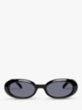 Le Specs L5000187 Women's Work It Oval Sunglasses, Black/Grey