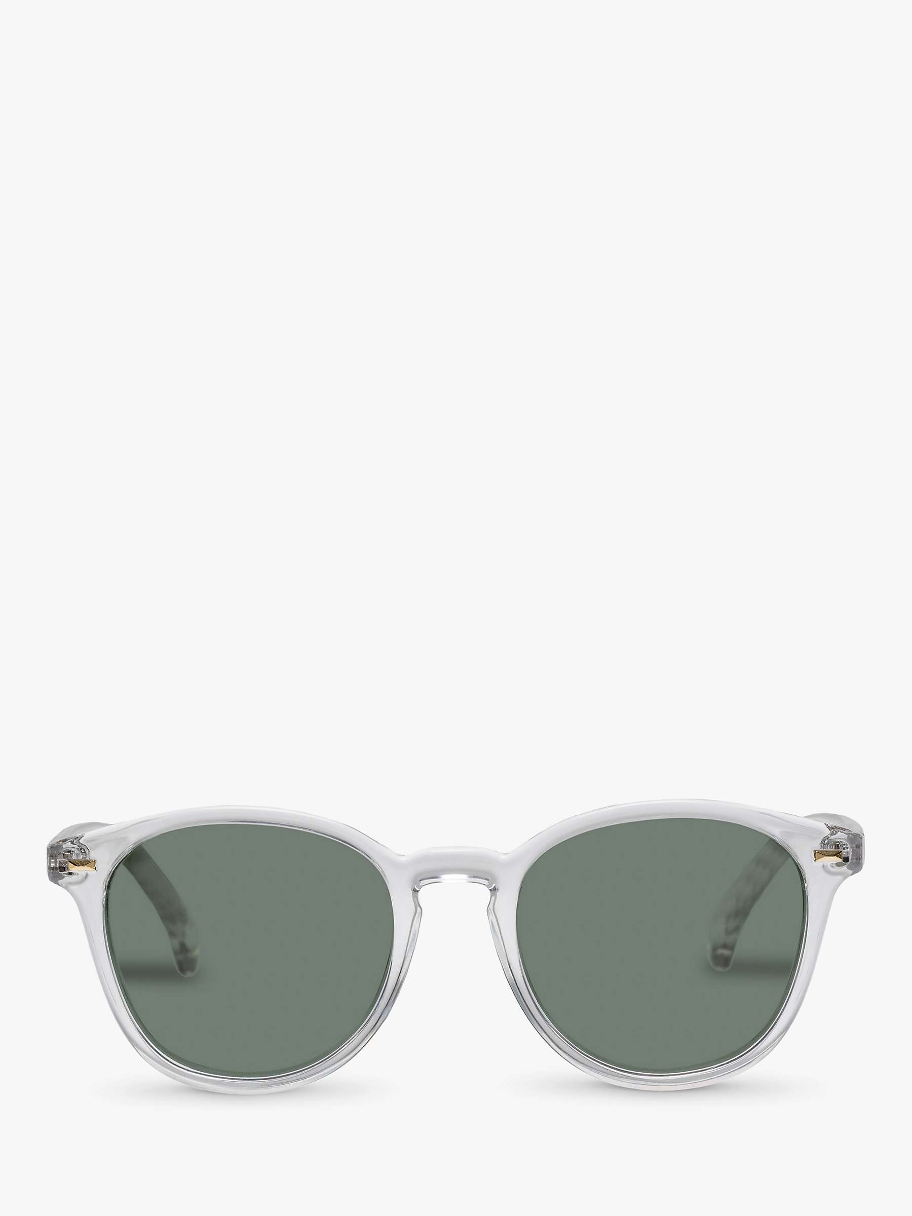 Buy Le Specs L5000179 Unisex Bandwagon Polarised Round Sunglasses, Clear/Green Online at johnlewis.com