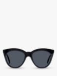 Le Specs L5000168 Women's Half Moon Magic Cat's Eye Sunglasses, Black