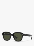 Ray-Ban RB4398 Unisex Square Sunglasses, Black/Green