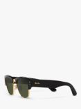 Ray-Ban RB0316S Unisex Mega Clubmaster Cat's Eye Sunglasses, Black/Gold