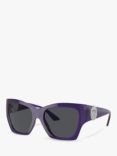 Versace VE4452 Women's Irregular Sunglasses, Transparent Purple