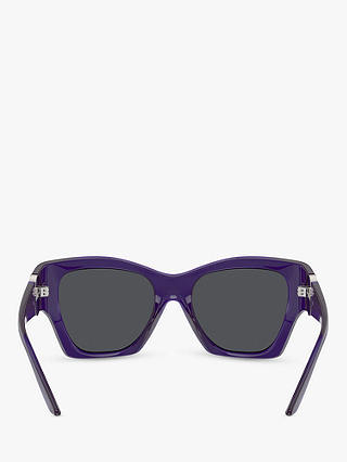Versace VE4452 Women's Irregular Sunglasses, Transparent Purple