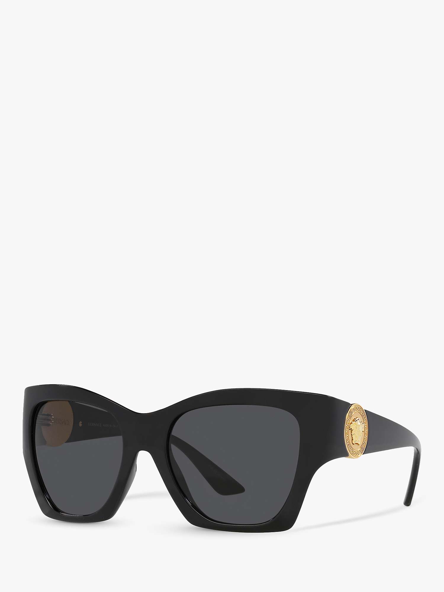 Buy Versace VE4452 Women's Irregular Sunglasses, Black/Grey Online at johnlewis.com