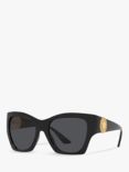 Versace VE4452 Women's Irregular Sunglasses, Black/Grey