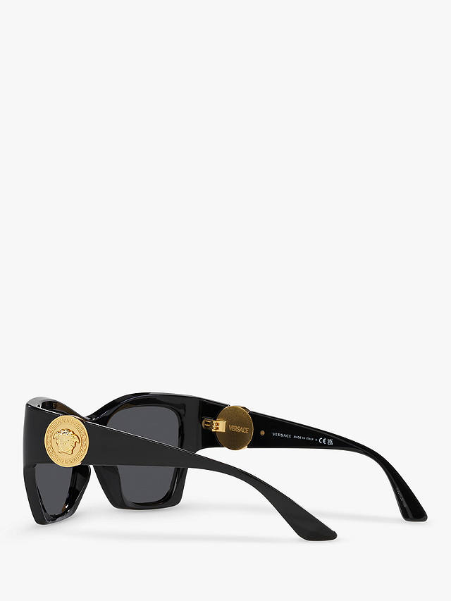 Versace VE4452 Women's Irregular Sunglasses, Black/Grey