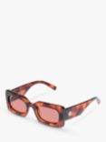 Le Specs L5000174 Women's Oh Damn Rectangular Sunglasses, Tortoise/Pink