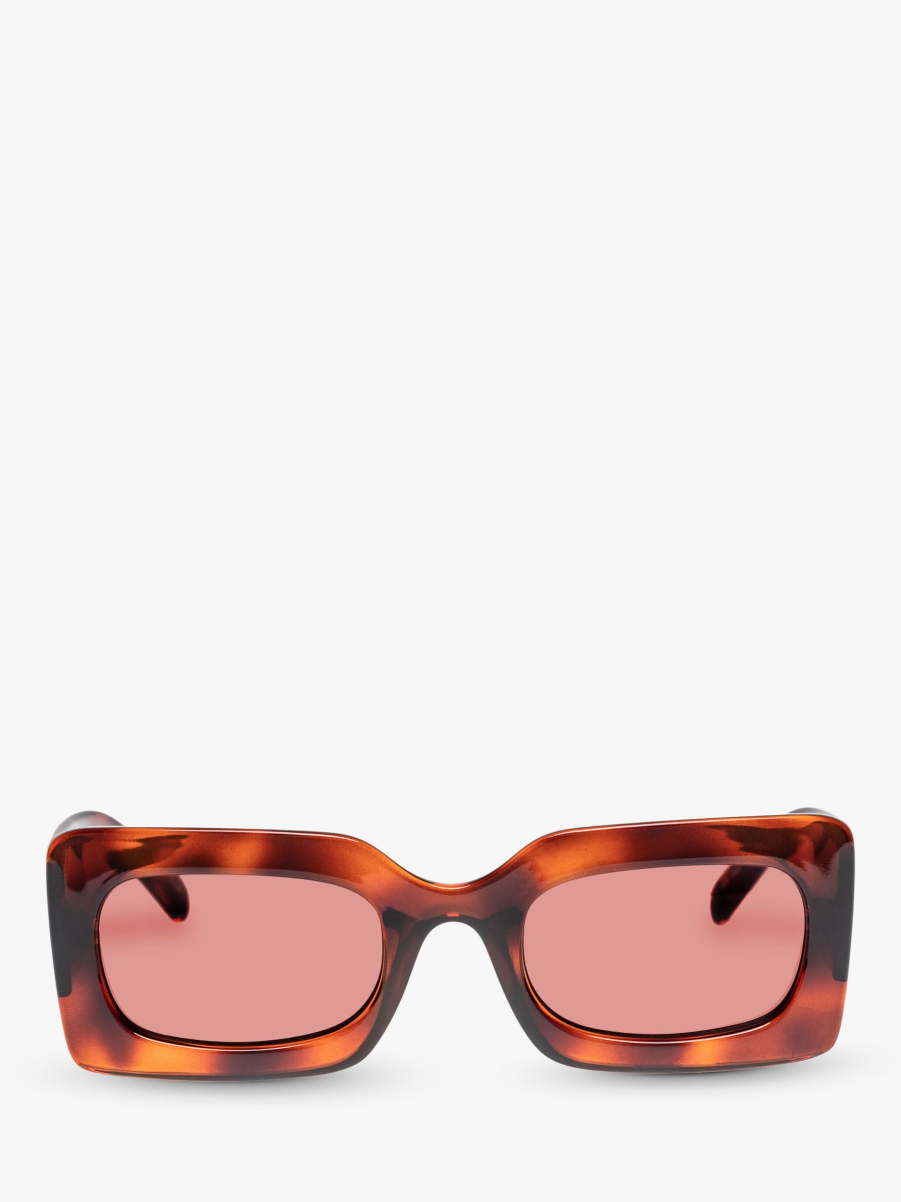 Buy Le Specs L5000174 Women's Oh Damn Rectangular Sunglasses, Tortoise/Pink Online at johnlewis.com