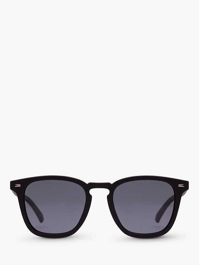 Le Specs Unisex No Biggie Polarised D-Frame Sunglasses, Black/Grey
