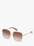 Le Specs L5000184 Women's The Cherished Square Sunglasses, Gold/Brown Gradient