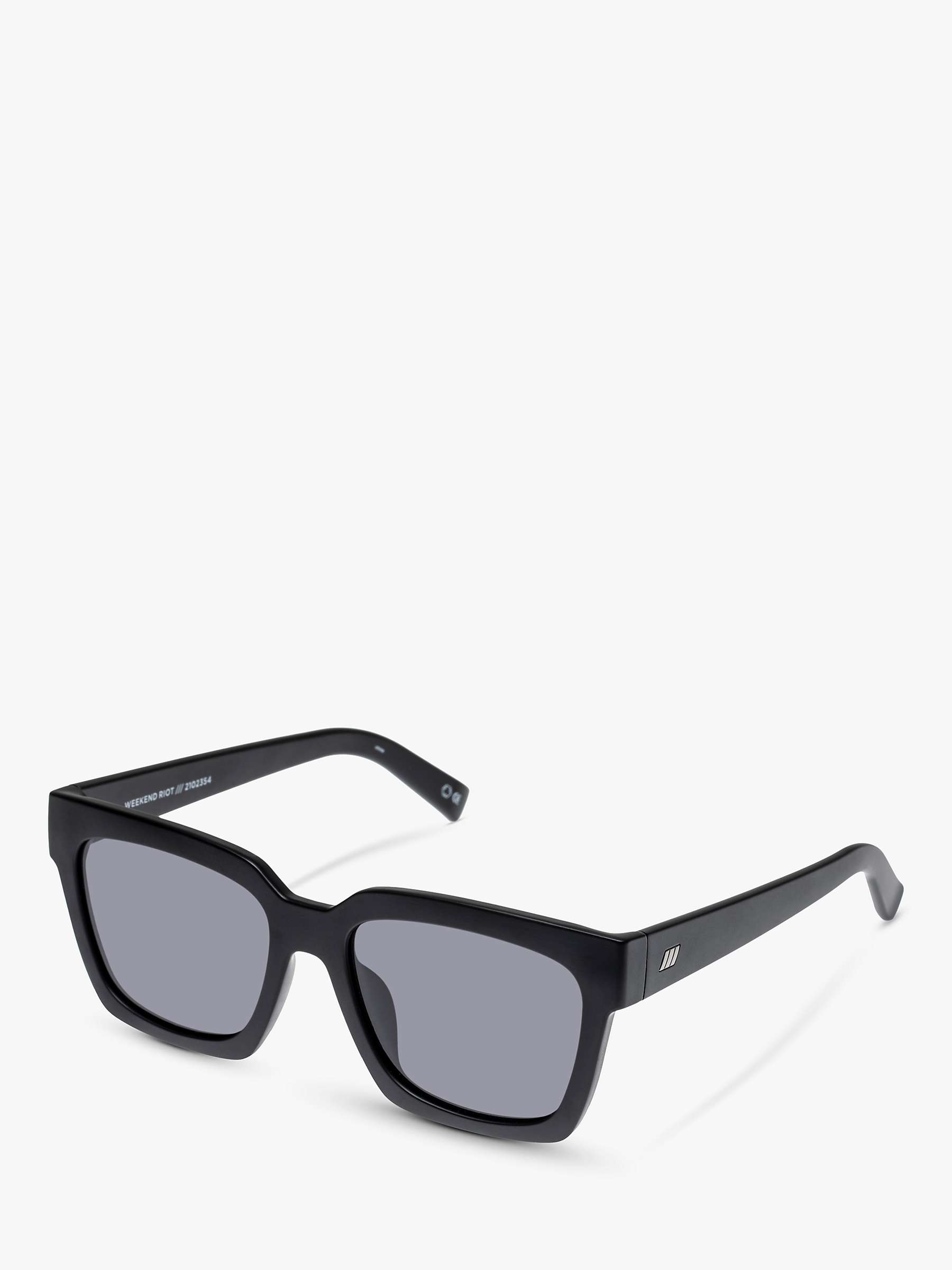 Buy Le Specs L5000178 Unisex Weekend Riot Polarised D-Frame Sunglasses, Black/Grey Online at johnlewis.com