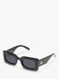 Le Specs L5000175 Unisex Oh Damn Rectangular Sunglasses, Black/Grey