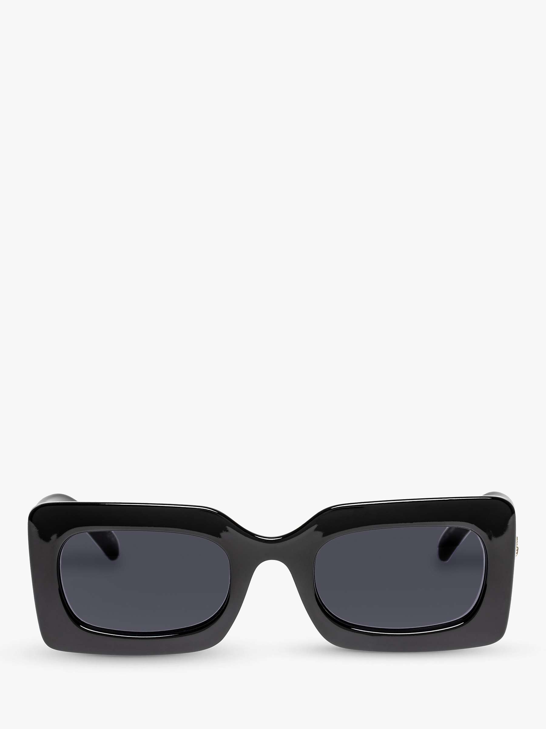 Buy Le Specs L5000175 Unisex Oh Damn Rectangular Sunglasses, Black/Grey Online at johnlewis.com