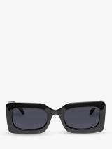 Le Specs L5000175 Unisex Oh Damn Rectangular Sunglasses, Black/Grey