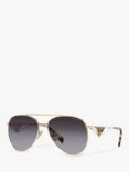 Prada PR 73ZS Women's Aviator Sunglasses, Pale Gold