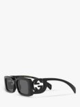Gucci GG1325S Women's Rectangular Sunglasses, Black/Grey