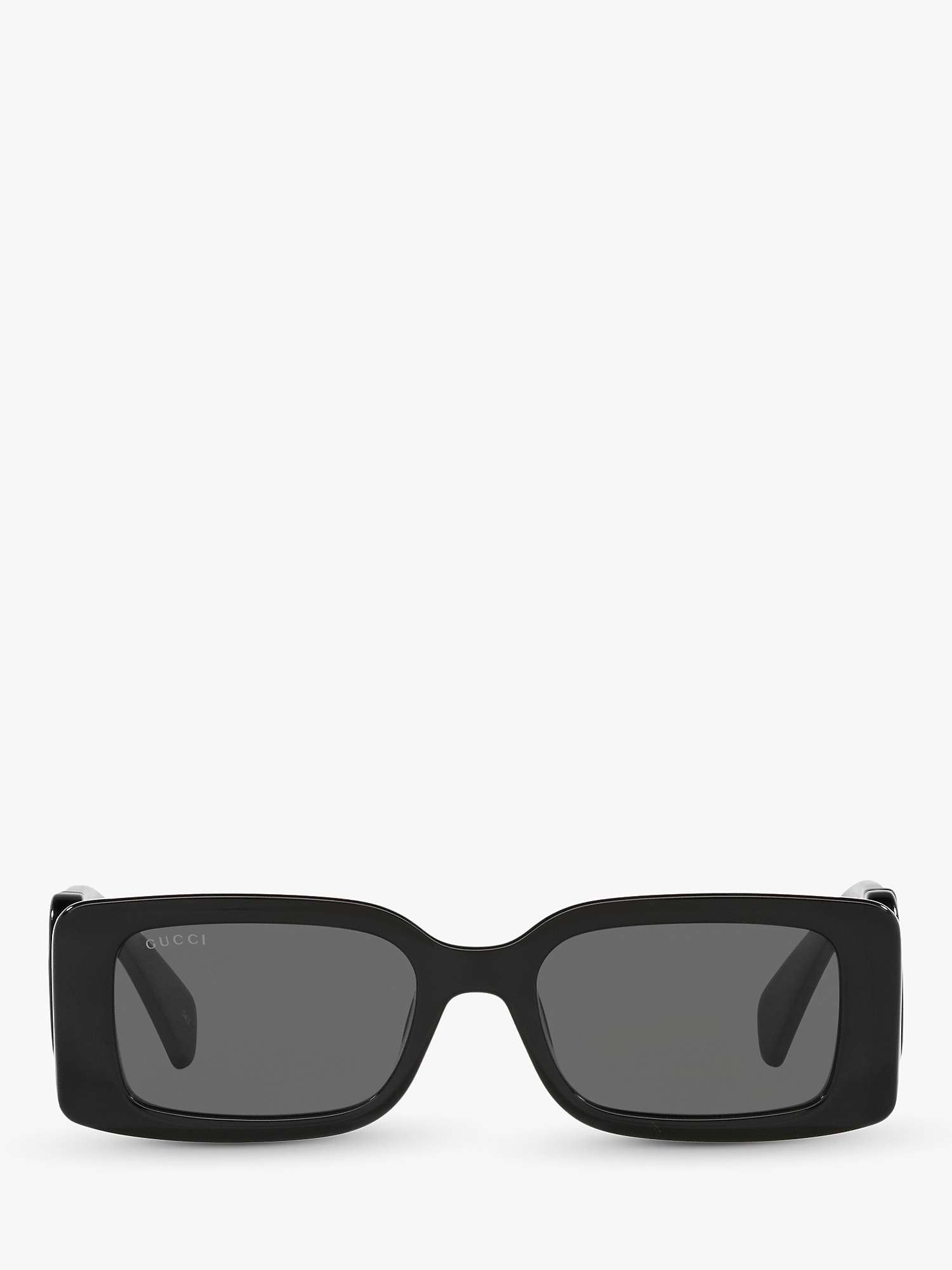 Buy Gucci GG1325S Women's Rectangular Sunglasses, Black/Grey Online at johnlewis.com