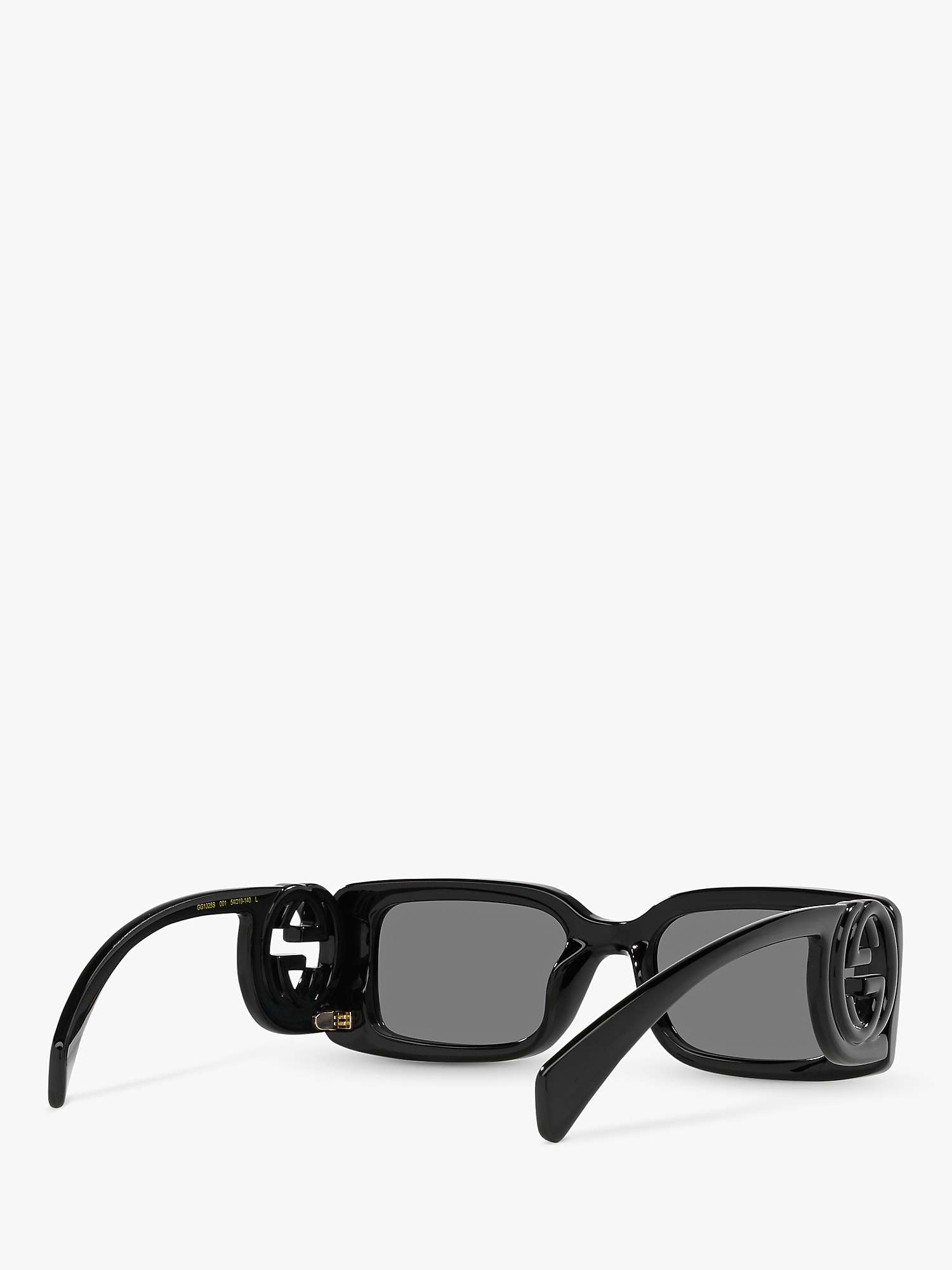 Buy Gucci GG1325S Women's Rectangular Sunglasses, Black/Grey Online at johnlewis.com