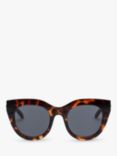 Le Specs Women's Air Heart Cat's Eye Sunglasses, Tortoise