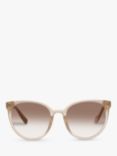 Le Specs L5000171 Women's Armada Round Sunglasses, Clear Beige/Beige Gradient