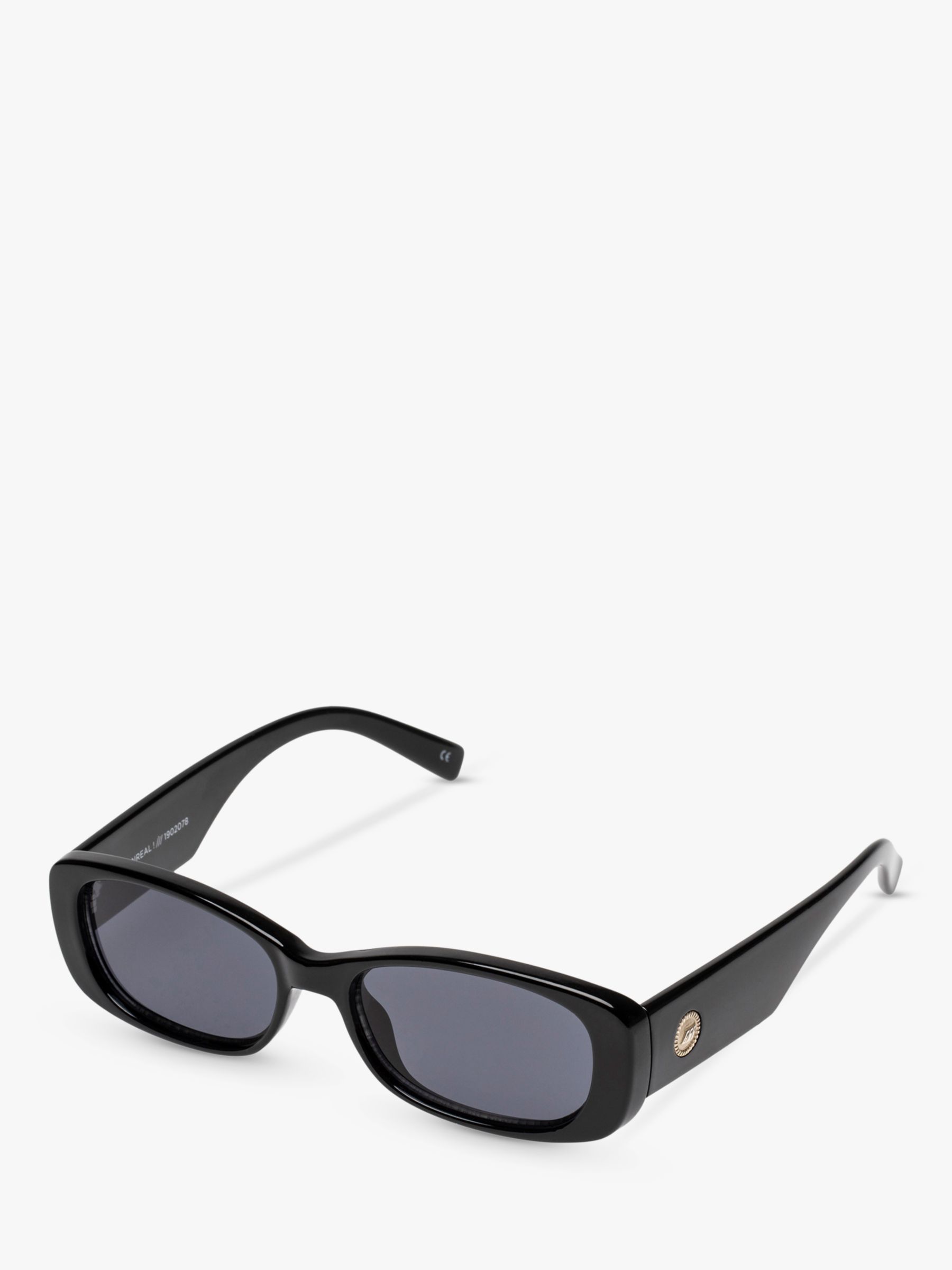 Le Specs Women's Unreal Rectangular Sunglasses, Black L5000165 at John ...