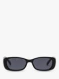 Le Specs Women's Unreal Rectangular Sunglasses, Black L5000165