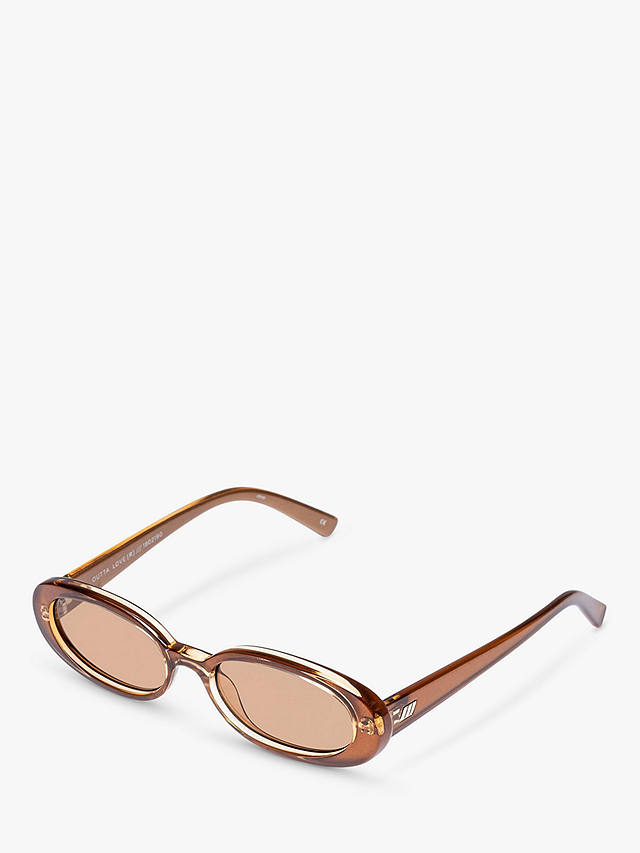 Le Specs L5000177 Women's Outta Love Oval Sunglasses, Tan/Beige