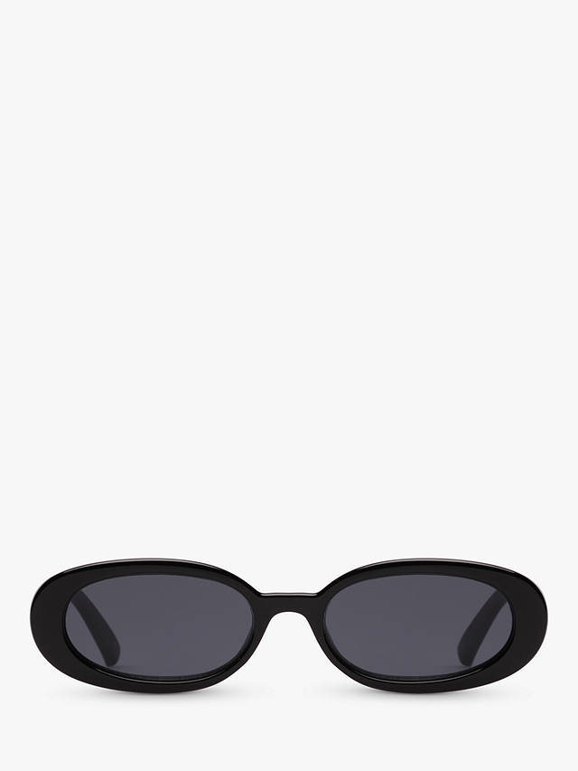 Le Specs L5000163 Unisex Outta Love Oval Sunglasses, Black/Grey
